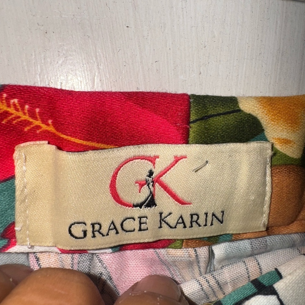 Retro Pinup Girl Floral Circle Skirt by Grace Karin Size small - Picture 6 of 14